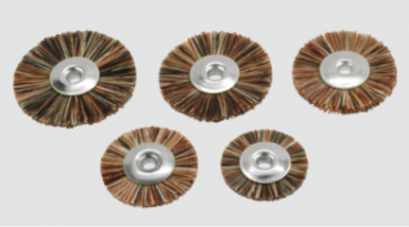 MINIATURBÜRSTEN, ROSSHAAR (MEDIUM GRAU MIXED) Miniaturbürsten mit Rosshaar (grau meliert) – unmontiert.VE.6St.∅17mm